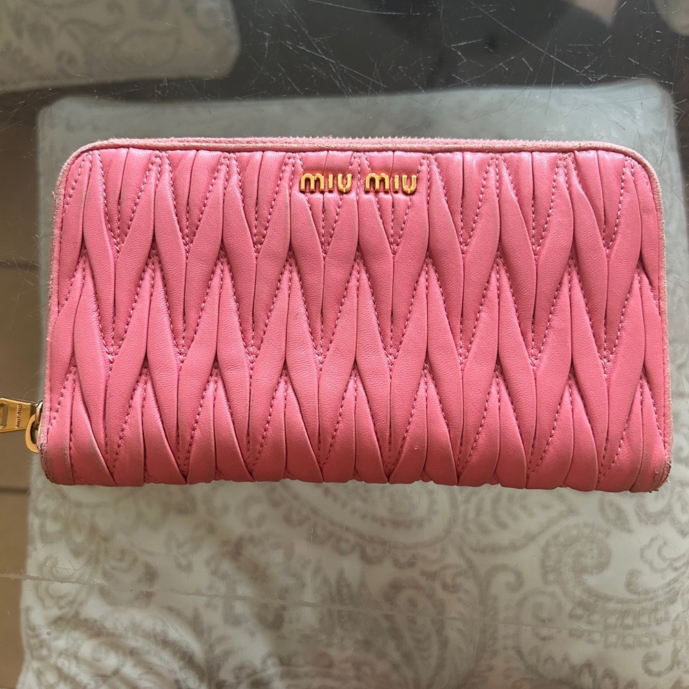 Miu Miu Pink Quilted Women's Wallet